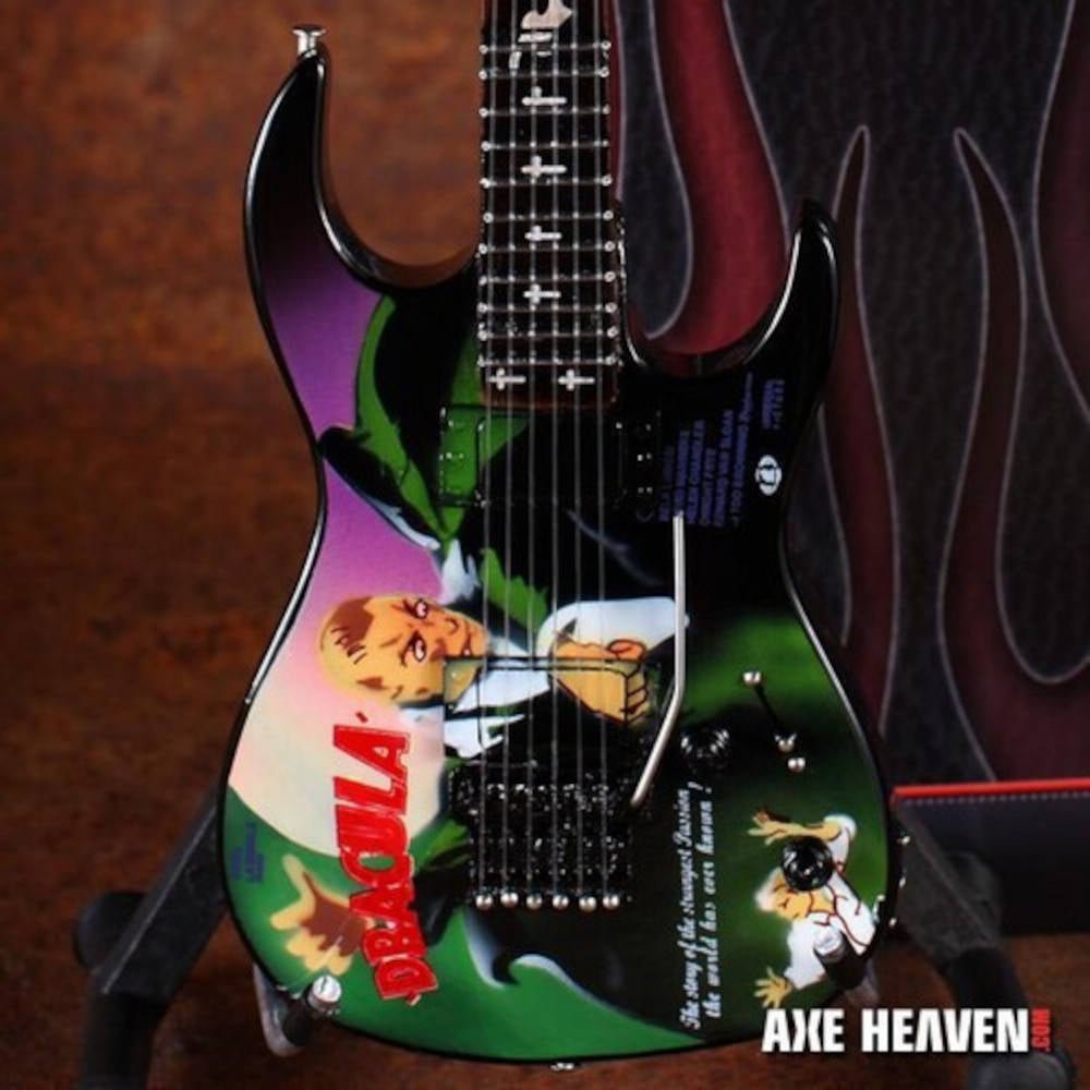 METALLICA メタリカ - Kirk Hammett Signature “Dracula” Miniature Guitar Replica Collectible / ミニチュア楽器 - PGS